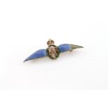 9ct gold RAF sweetheart brooch some lose of enamel on right hand side, total weight 3.5g