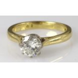 18ct Gold Solitaire Diamond Ring approx 0.75ct weight size K weight 3.6g