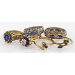 Mixed lot of 9ct Gold Sapphire Rings weight 15.3g