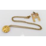 9ct Gold Chain and pendants weight 15.9g
