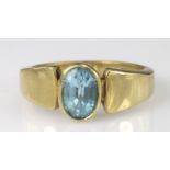 9ct Gold Aquamarine Ring size N weight 4.9g