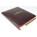 Album. A straight grained morocco leather album with contributions by the Burningham family,