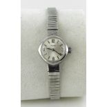 Ladies 9ct white gold cased Tudor (Rolex) wristwatch on a 9ct white gold bracelet, not working