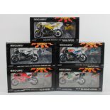 Minichamps. Five 1:12 scale motorbike / motorcycle models, comprising Yamaha YZR-M1 'Valentino Rossi