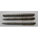 Parker Cisele sterling silver, fountain pen & two ballpoint pens (sold as seen)