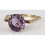14ct Gold Amethyst Ring size M weight 3.0g