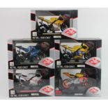 Guiloy. A collection of five boxed 1:10 scale motorbike / motorcycle models by Guiloy