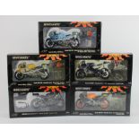 Minichamps. Five 1:12 scale motorbike / motorcycle models, comprising Honda NSR 500 'Valentino Rossi