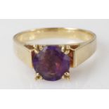 14ct Gold Amethyst Ring size M weight 3.8g