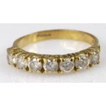 18ct Gold 7 stone Diamond Ring weight 3.3g