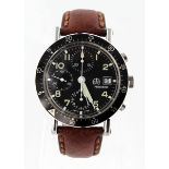 Ollech & Wajs (OW) Precision automatic chronograph stainless steel cased gents wristwatch. The black