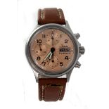 Gents Sinn Flieger 356 chronograph automatic stainless steel cased wristwatch, the copper dial