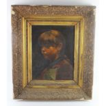 Continental oil on canvas, circa 19th Century, depicting a portrait of a young girl wearing a