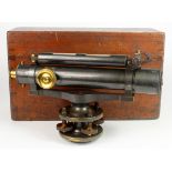 Theodolite / Level by Wood late Abraham, Liverpool, length 31cm approx., contained in original