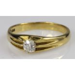 18ct Gold Solitaire Diamond Ring approx 0.25ct weight size S weight 4.6g