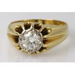 18ct Gold Solitaire Diamond Ring approx 0.60ct weight size M weight 6.1g