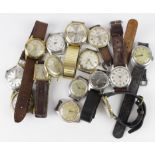 Collection of fifteen (15) gents automatic / manual wind wristwatches, makes include Rotary,