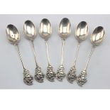 Artist Rifles set of six silver hallmarked tea spoons (Sheffield 1918).  (6)  80-100-80  V6584