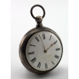 George IV. Silver pair cased pocket watch, with outer & inner case bearing matching hallmarks for