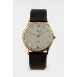 Gents Omega De Ville quartz wristwatch circa 1982. The cream dial with gilt baton markers on an