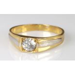 Yellow metal Solitaire Diamond Ring approx 0.25ct size S weight 4.5g