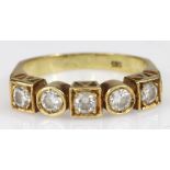 14ct Gold five stone Diamond Ring approx 1.00ct weight size K weight 3.3g