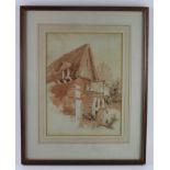 Attributed to Henry Baines (1823-1894). Watercolour, depicting a watermill, unsigned, label to