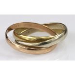 9ct Russian wedding ring, finger size S, weight 4.9g
