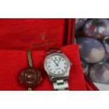 Ladies stainless steel cased Rolex wristwatch circa mid 1990s, The white custom dial with a custom