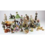 Ceramics. A large collection of ceramic figures / ornaments, including Beswick birds, Wade, etc.