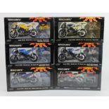 Minichamps. Six 1:12 scale motorbike / motorcycle models, comprising Yamaha YZR-M1 'Valentino