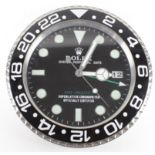 Rolex Oyster Perpetual Date GMT Master II dealer's wall clock, diameter 34cm approx. (working at