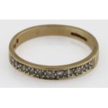 9ct half eternity ring weight 1.8g, size M