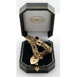 Ladies 9ct Gold Gate Bracelet with padlock and safety chain weight 19.5g