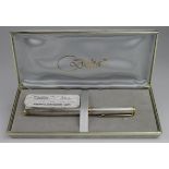Delta silver ballpoint pen, stamped '925', contained in original case, with outer cardboard sleeve
