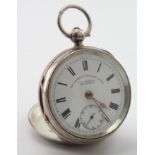 Gents silver open face pocket watch "The Express English Lever, by J. G. Graves, Sheffield",