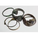 Six Mixed Ancient Rings. C, 1st-17th century. Various styles including a Roman silver ring and a
