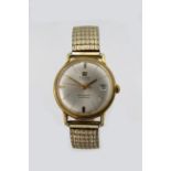 Gents gold plated Tissot Visodate Seastar automatic wristwatch. The silvered dial with baton markers