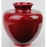 Bernard Moore red flambe baluster vase, signed to base, height 18.5cm approx.