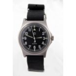 Gents Military stainless steel cased quartz wristwatch, the back marked "Zuid Afrika Uitgeven Nr: