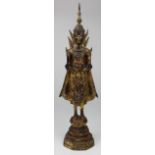 Gilt metal deity statue, circa late 19th to early 20th century, height 38cm approx.