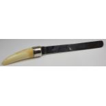 Page Turner. A large page turner with ivory handle and silver blade, hallmarked 'London 1898',