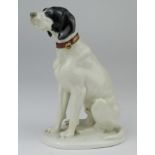 Meissen. A figure of a dog, possibly a Pointer or a Hound, with Meissen mark to base, and