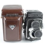 Yashica Mat camera (no. MT 6110066), contained in original fitted leather case (untested)