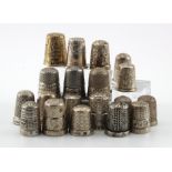Twenty silver hallmarked thimbles, includes Charles Horner examples, weight 79g approx.