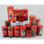 Money boxes. A collection of eighteen money boxes, mostly depicting red post boxes, various ages,