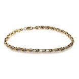 9ct yellow gold diamond set line bracelet with trigger clasp, weight 4.6g
