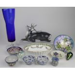 Ceramics & glass. A collection of ceramic & glass pieces, including Moorcroft, Tiffany, Lise B.