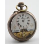 Early 20th Century, Silver cased eight day open face pocket watch, working when catalogued