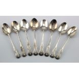 Eight Scottish silver teaspoons, hallmarked 'H.C & Co., Edinburgh 1881', weight 83g approx.